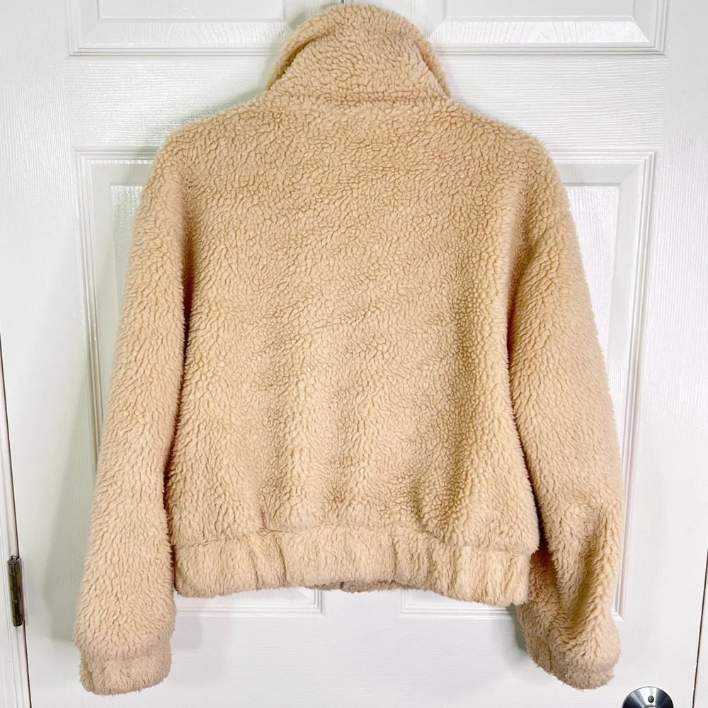 Thread & Supply Anthropologie Full Zip Teddy Jacket in Taupe Size S - Picture 2 of 15